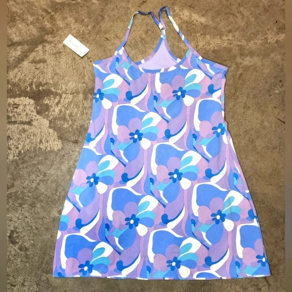 Outdoor Voices Lavender, Blue & White Floral Racerback Romper